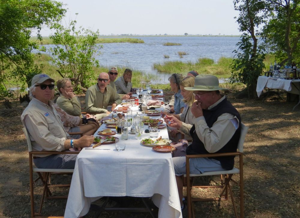 While enjoying  a wonderful brunch out in the bush, literally in the middle of nowhere, a helicopter flew overhead....
