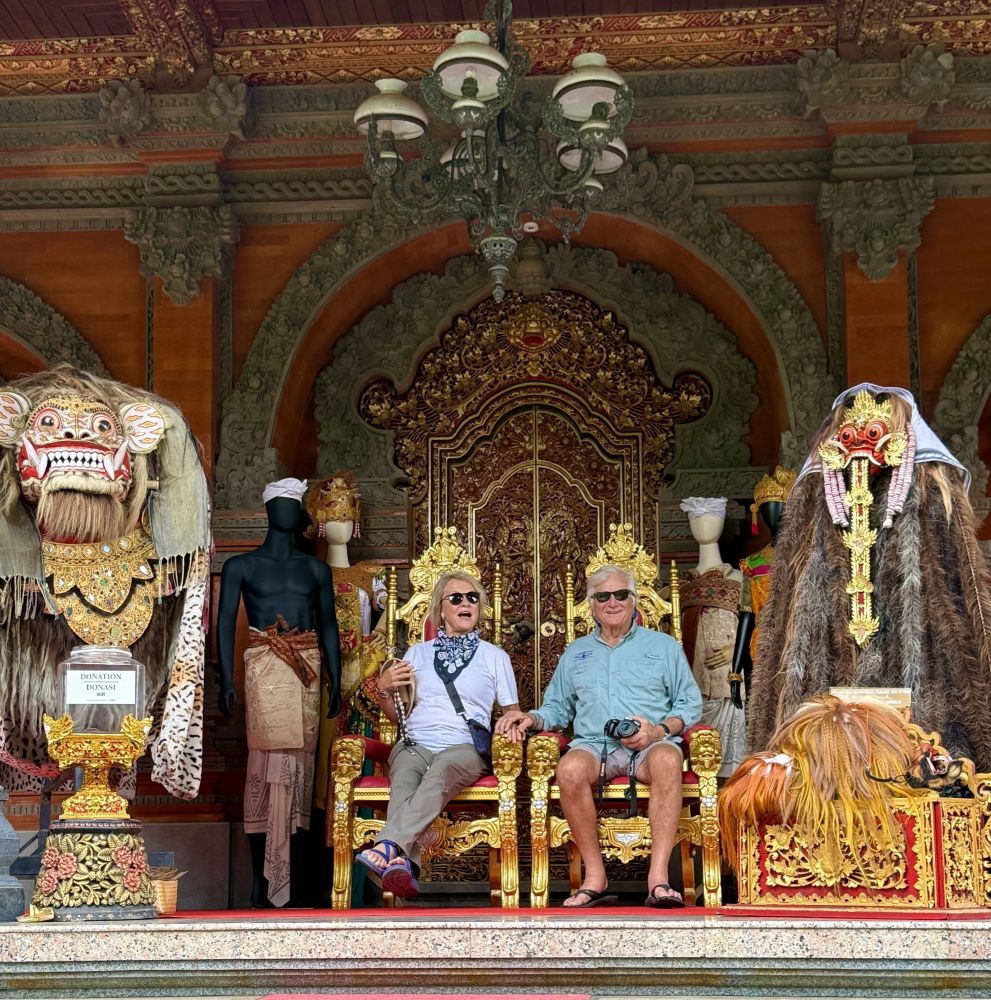Of course, jim and I had to sit in the royal throne room at the temple