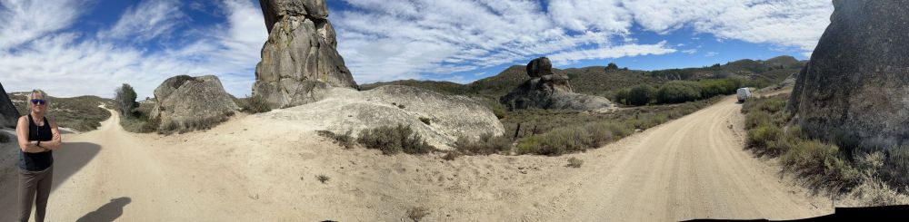 here's a panoramic view of Castle rock State Park, where we stopped along the way to stretch our legs