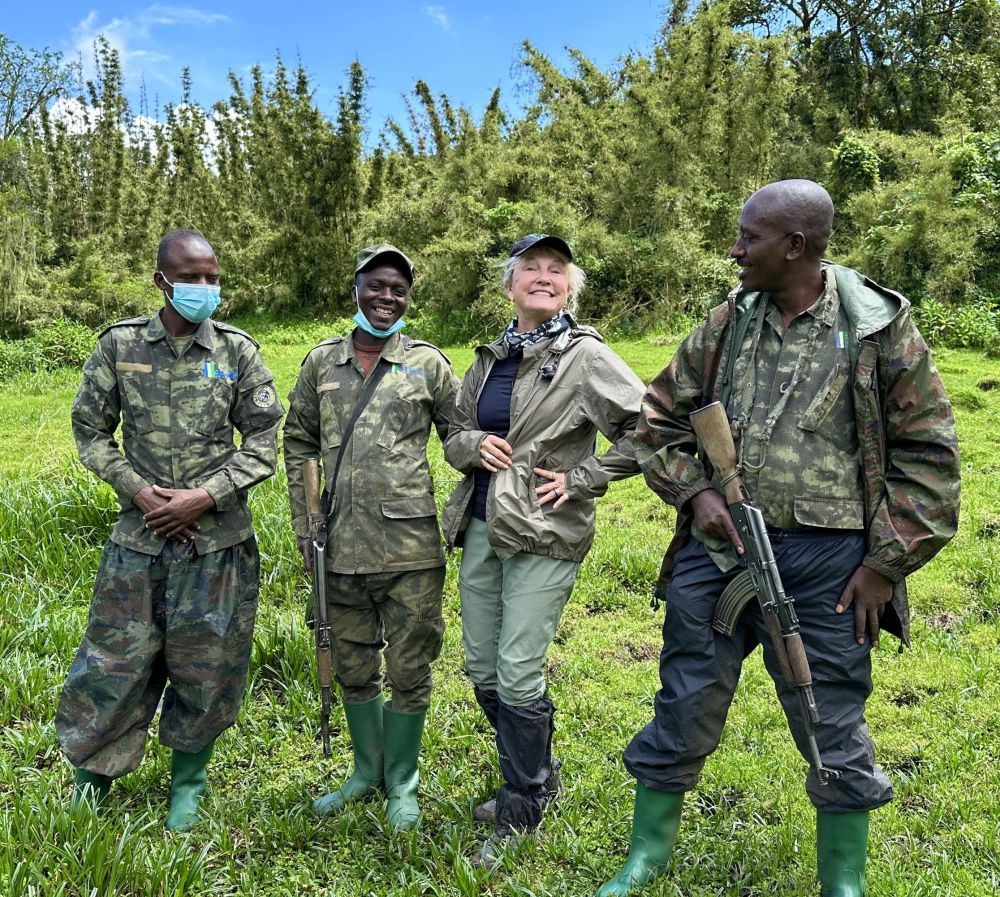 These are the trackers and protectors. Every gorilla family has men watching and guarding them.