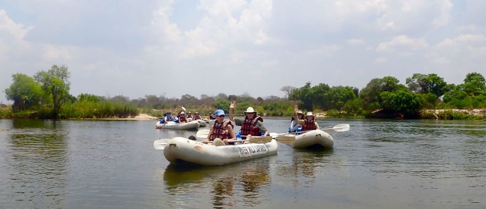 Crocodiles, hippos, and elephants, not to mention a few rapids really make our Zambezi canoe trip and adventure.