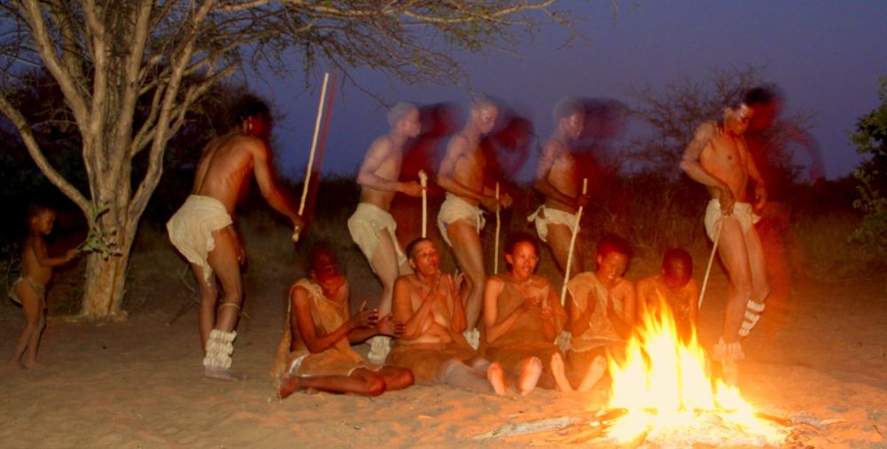 What an incredible scene- watching our bushman friends reenact a dance they learned from their ancestors