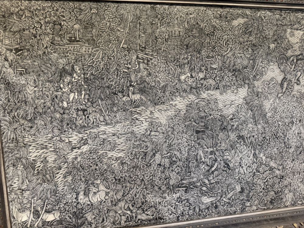 Looking closely at this piece, you will see hundreds of little dramas going on.