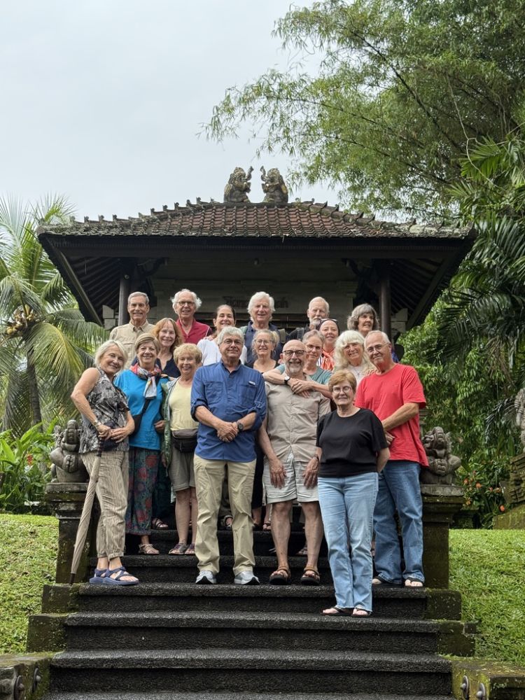 Somehow, we managed to all get together for a photograph here