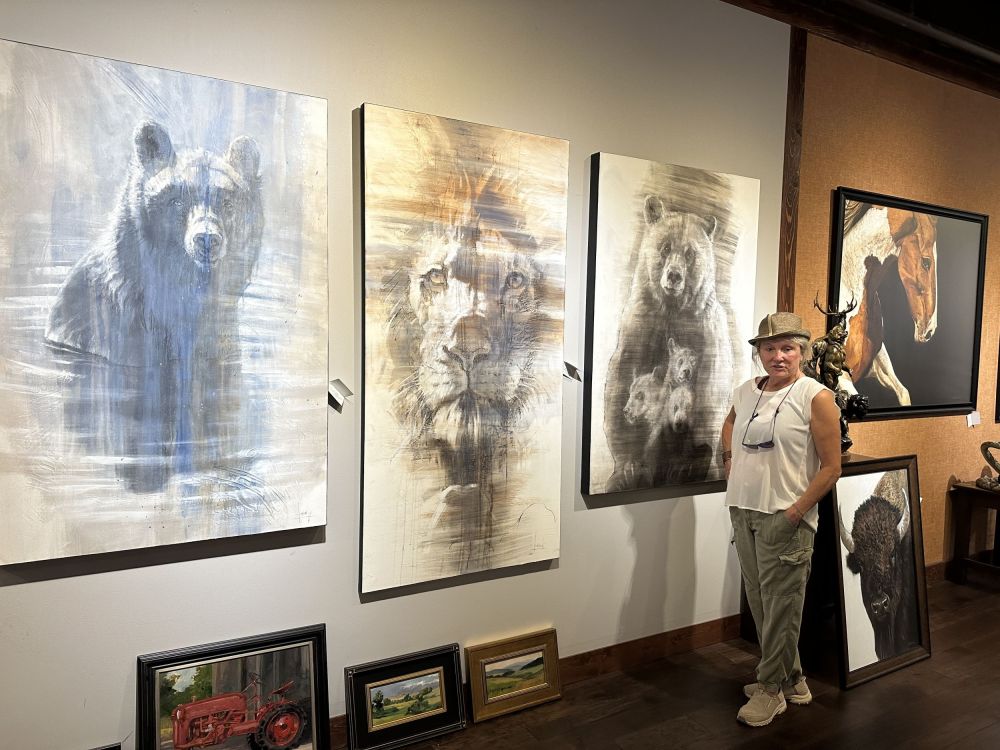 on the way, we dropped off paintings at the Mountain Trails Gallery in Bozeman