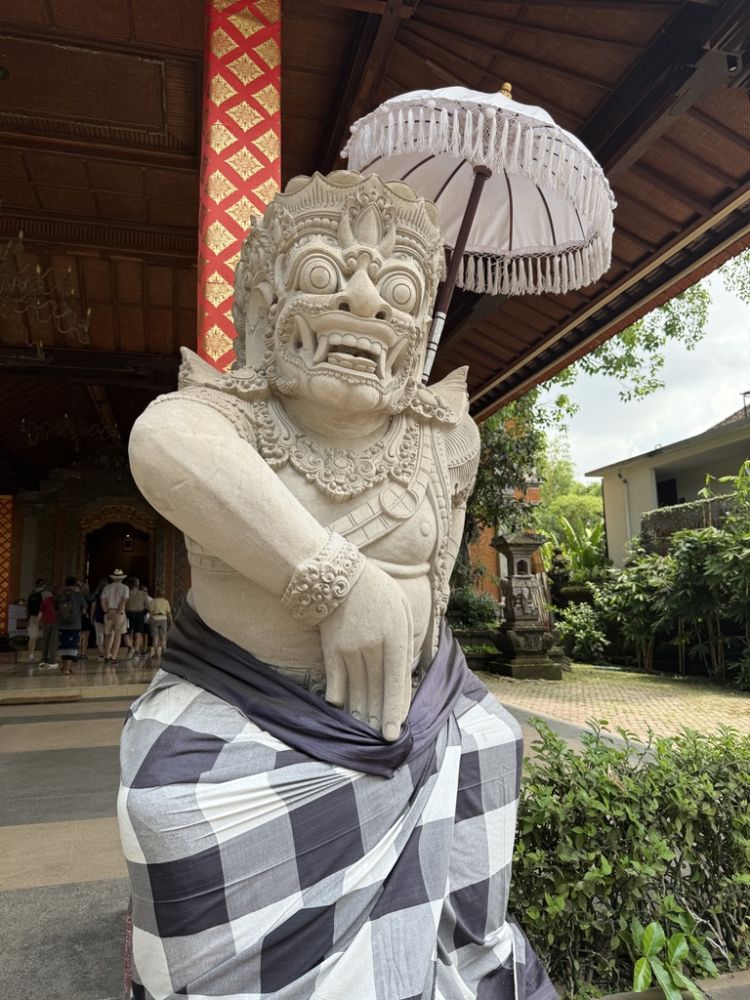 In Bali, there are statues of gods, goddesses, and spirits everywhere