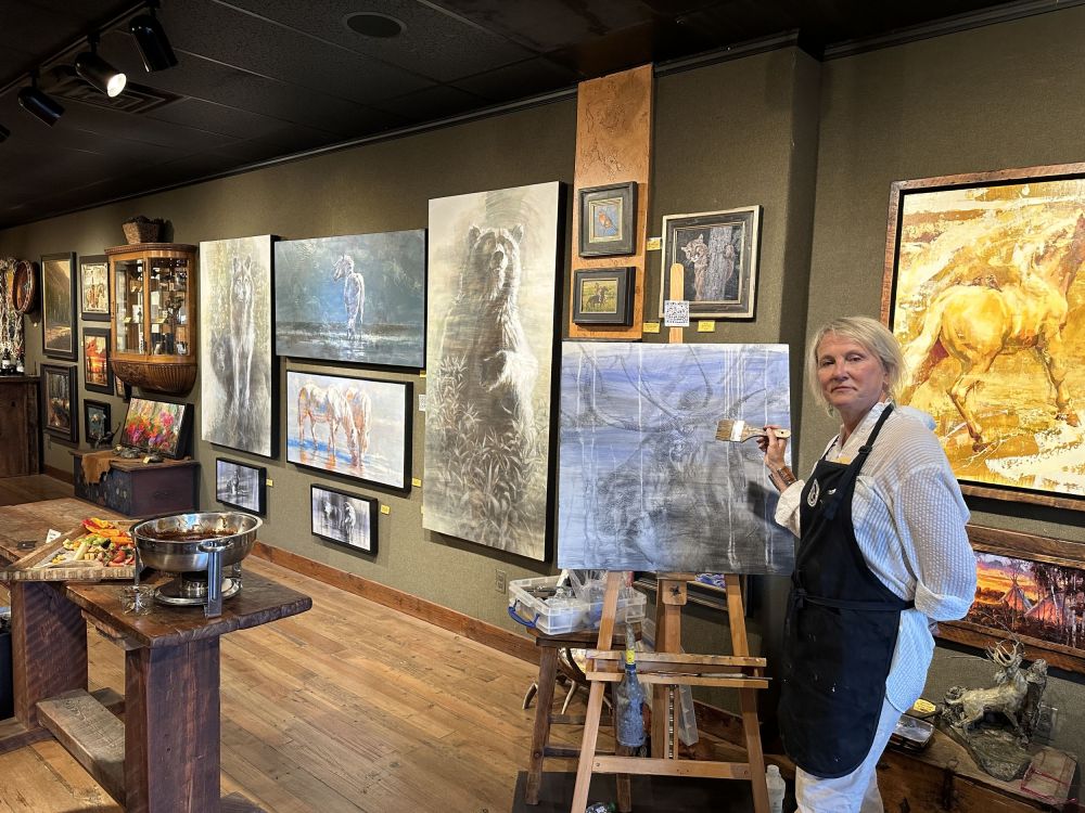 while we were in whitefish I did a live painting, demonstration and exhibition at the Dick Gallery.