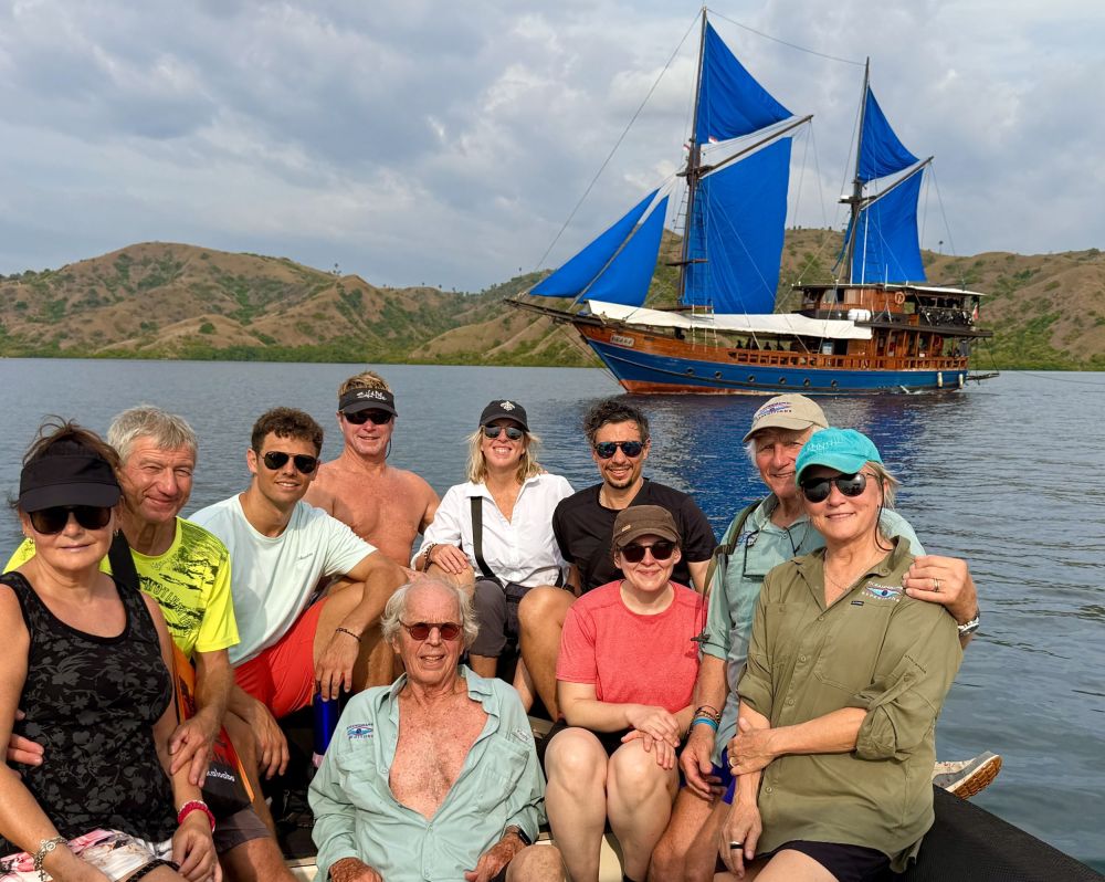 Our group of five divers with five other folks on the boat with us from England and Germany