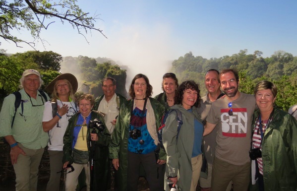 In May the Zambezi is at full flow and we were lucky enough to have the wind blowing the mist and the other direction fora  moment