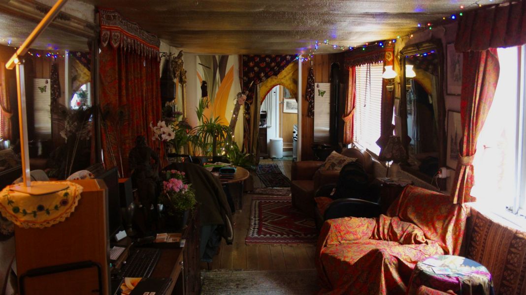 The inside of our houseboat was quite Bohemian and cozy
