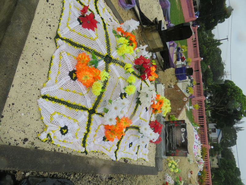 The Tongan people honor their dead with decorated graves