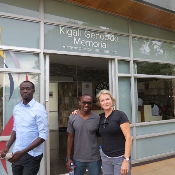 Visiting the Rwanda genocide museum in Kigali,with our friend Jean Claude. One of the most emotionally moving museums we have ever encountered.