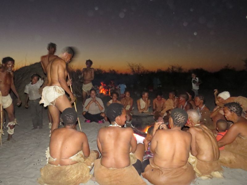 As the sun set in the West are bushman friends performed the dances of their forefathers