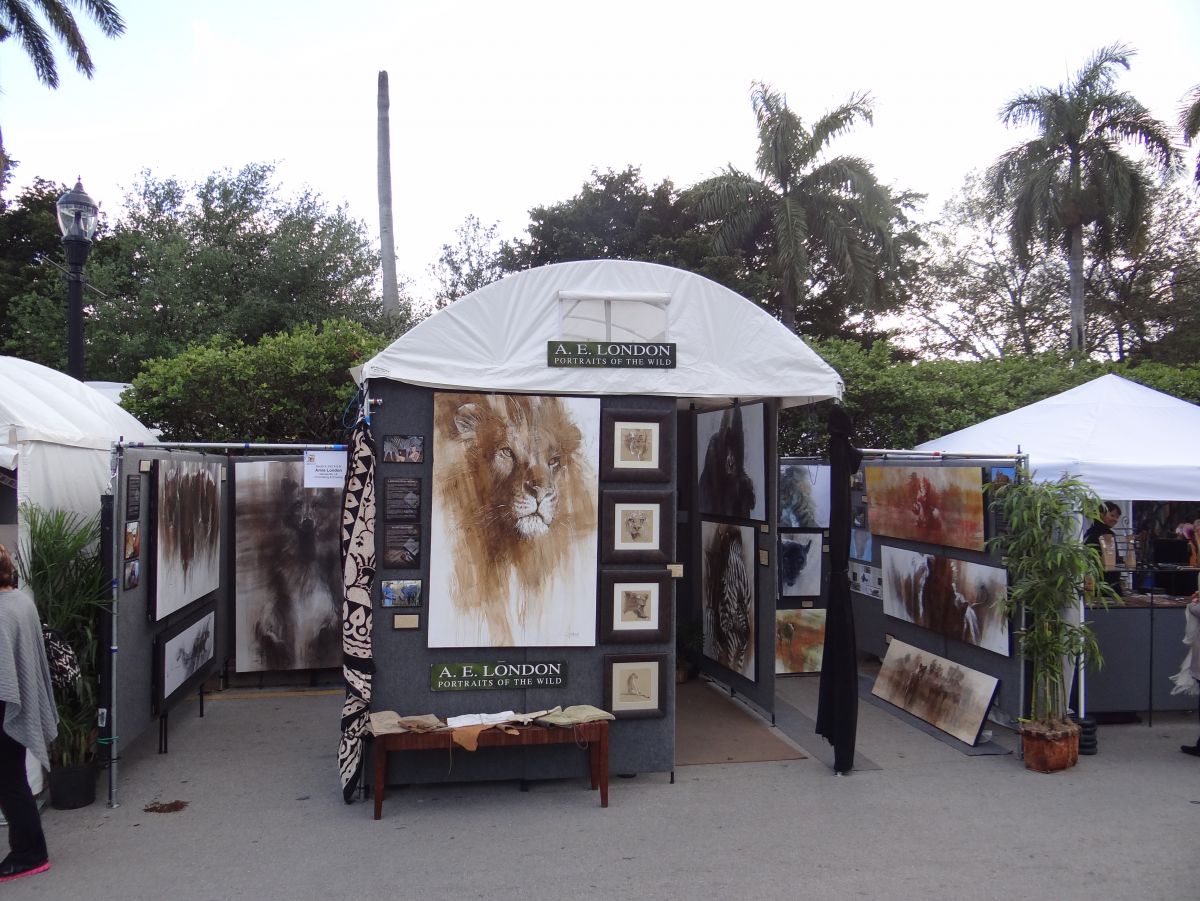 African art underneath the palm trees